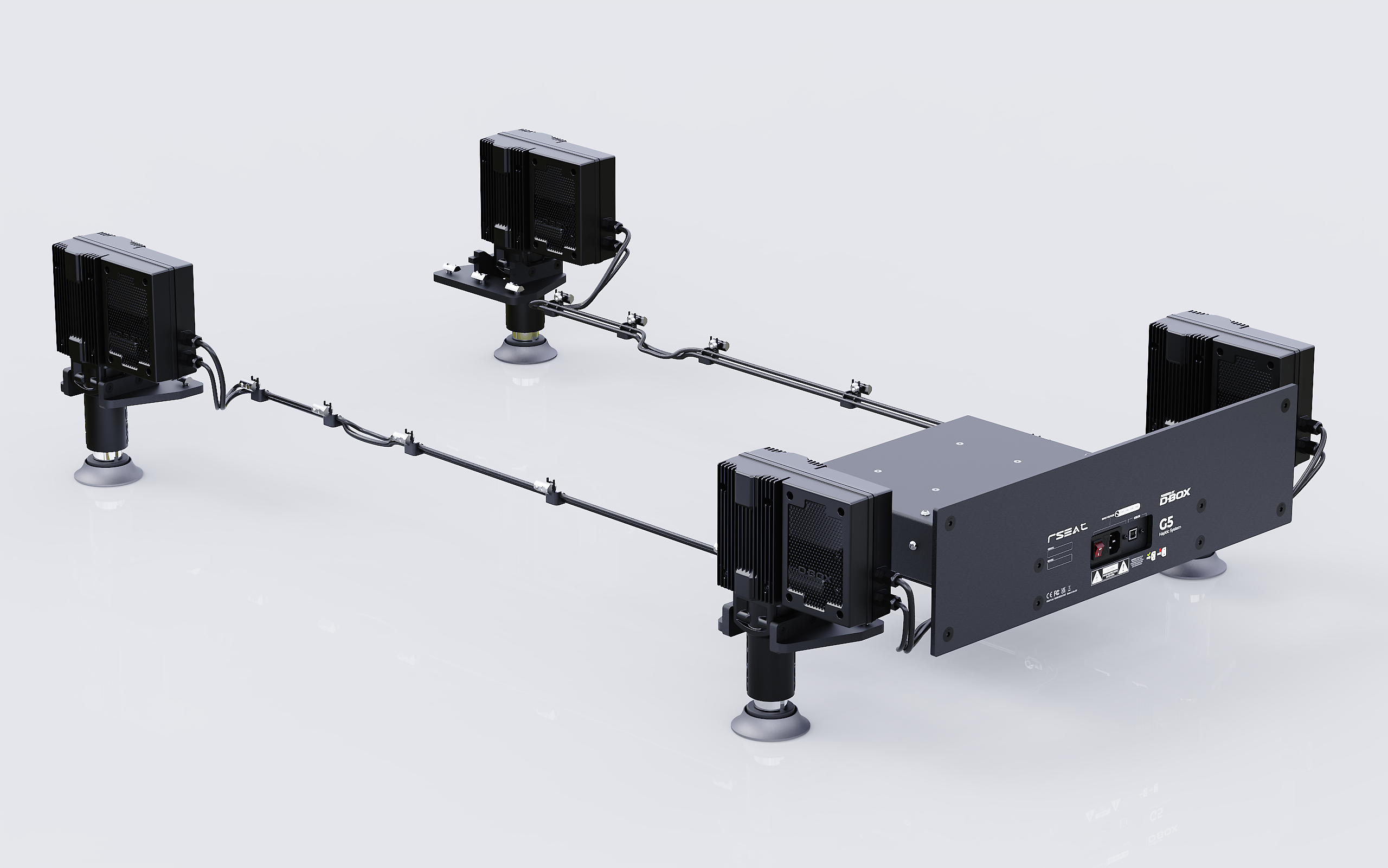 RSEAT A1 PRO GT D-BOX G5 Haptic system upgrade kit, D-BOX G5, Plug and play with integrated wire management